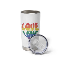 Love Is Love LGBTQ Pride Tumbler Cup Rainbow Flag Community
