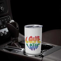 Love Is Love LGBTQ Pride Tumbler Cup Rainbow Flag Community