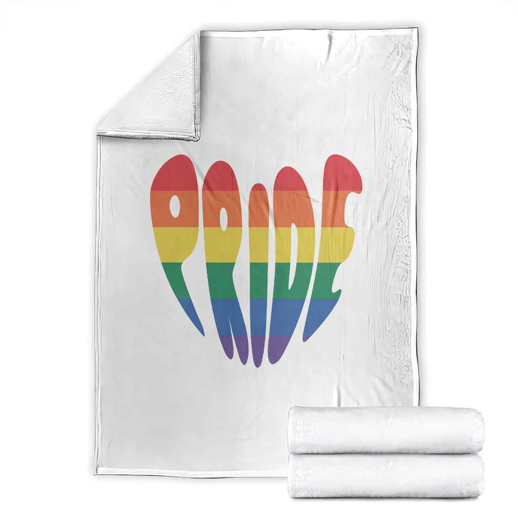 Rainbow Heart Pride Throw Blanket LGBTQ Support Graphic