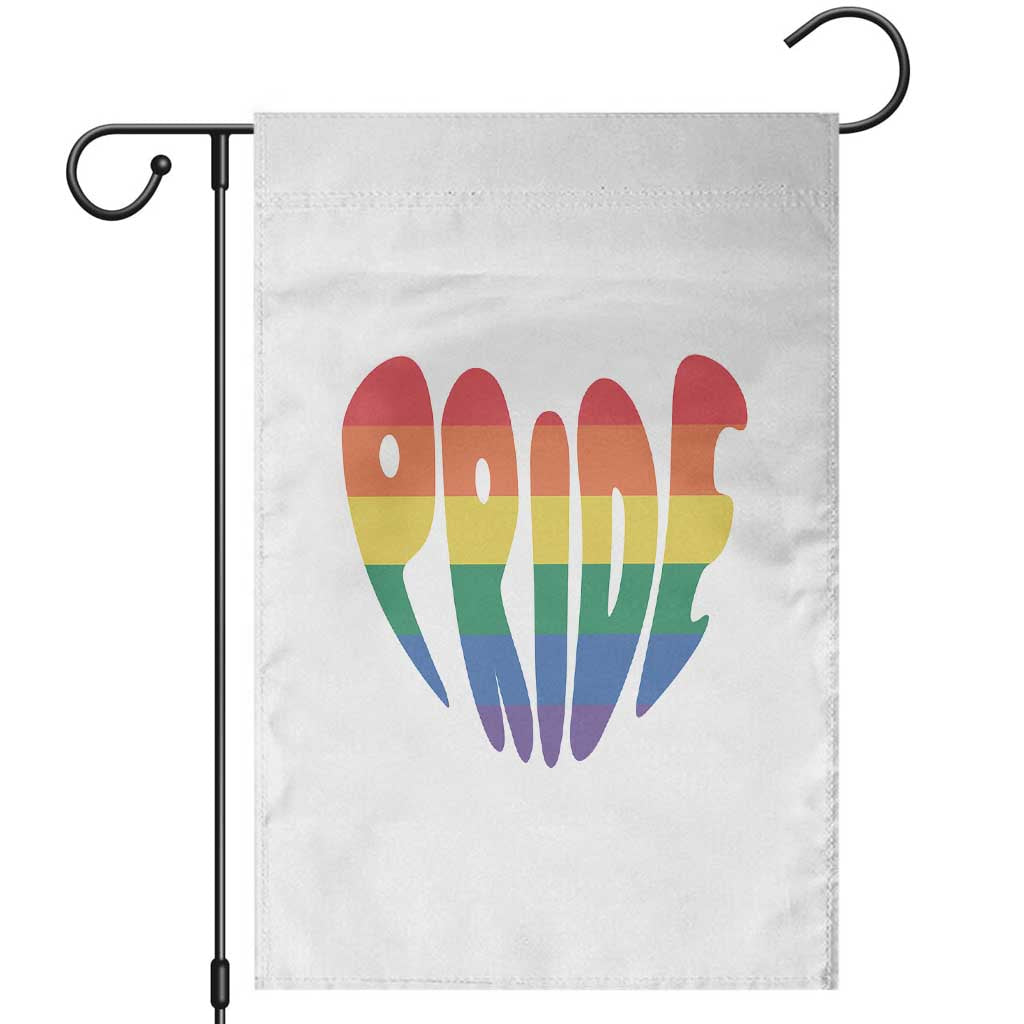 Rainbow Heart Pride Garden Flag LGBTQ Support Graphic