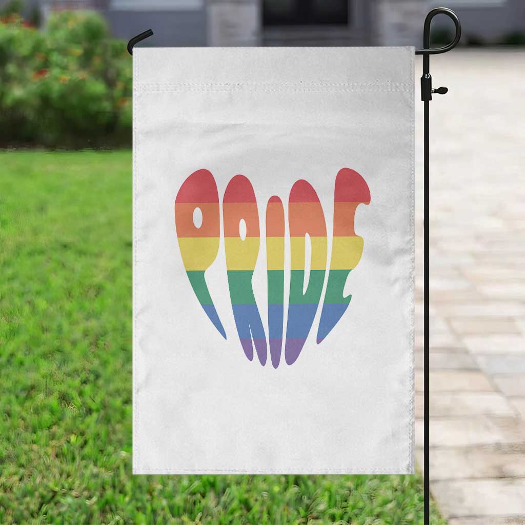 Rainbow Heart Pride Garden Flag LGBTQ Support Graphic