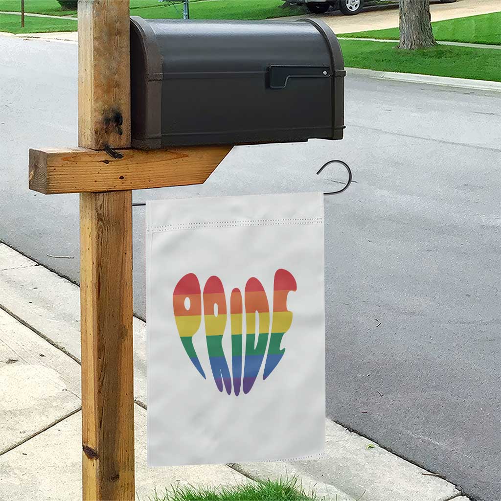 Rainbow Heart Pride Garden Flag LGBTQ Support Graphic