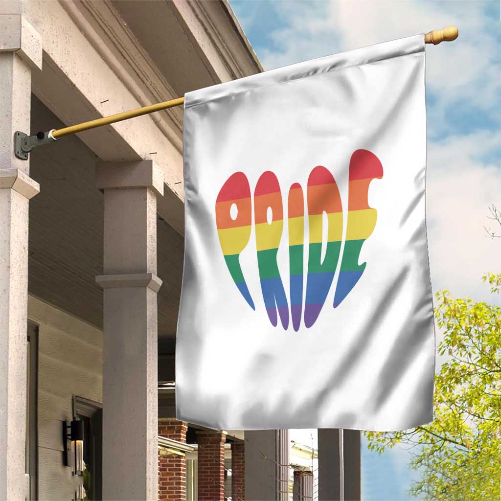 Rainbow Heart Pride Garden Flag LGBTQ Support Graphic