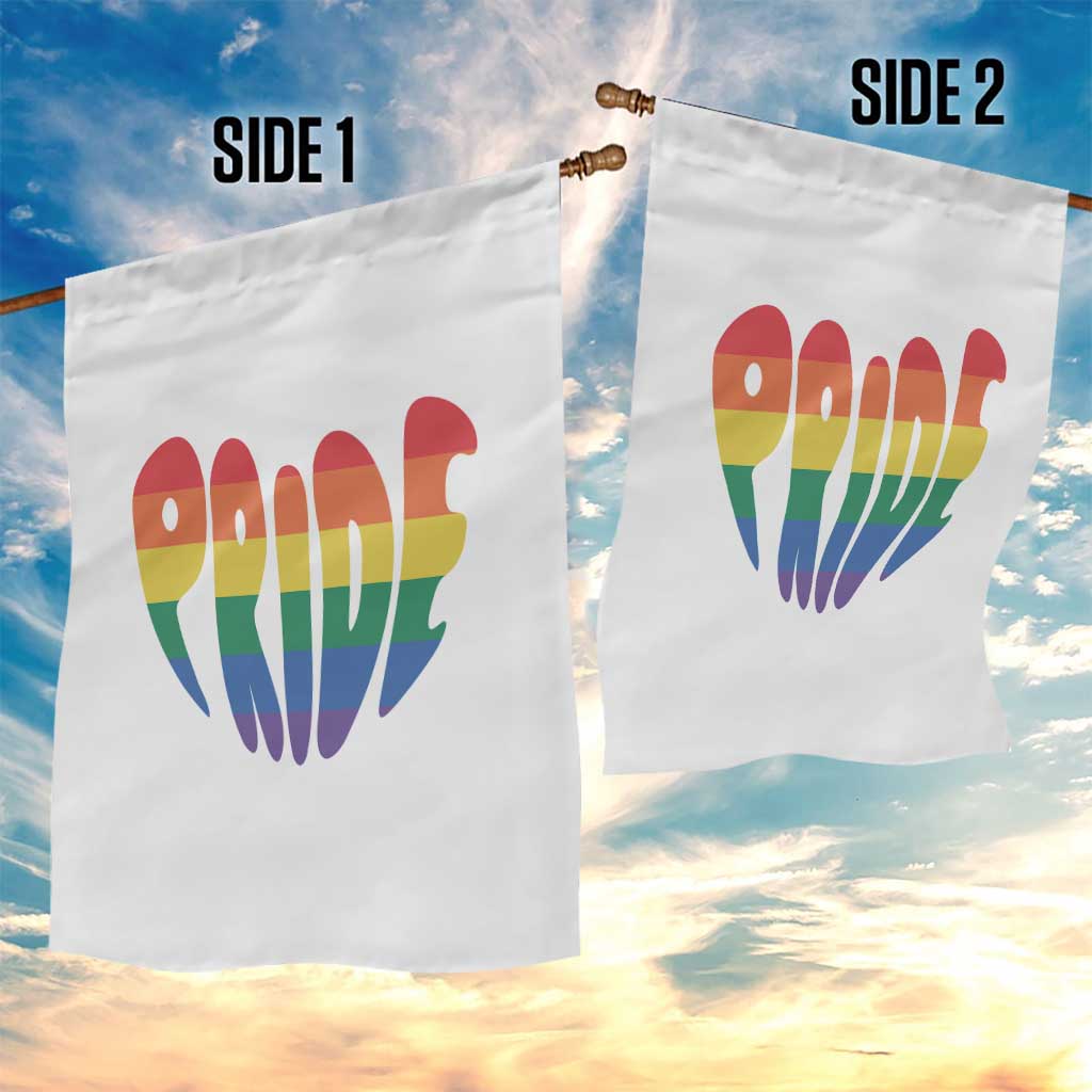Rainbow Heart Pride Garden Flag LGBTQ Support Graphic