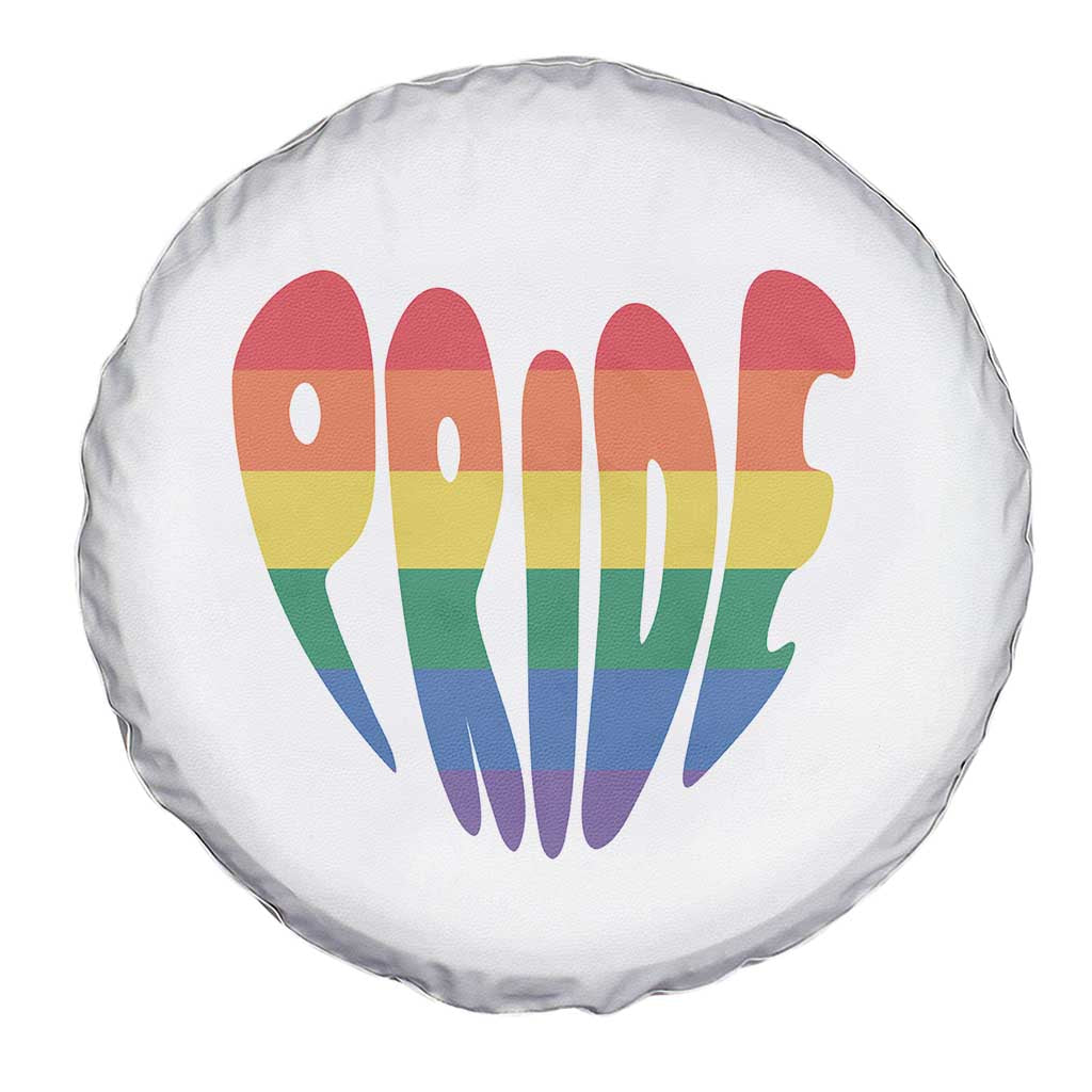Rainbow Heart Pride Spare Tire Cover LGBTQ Support Graphic