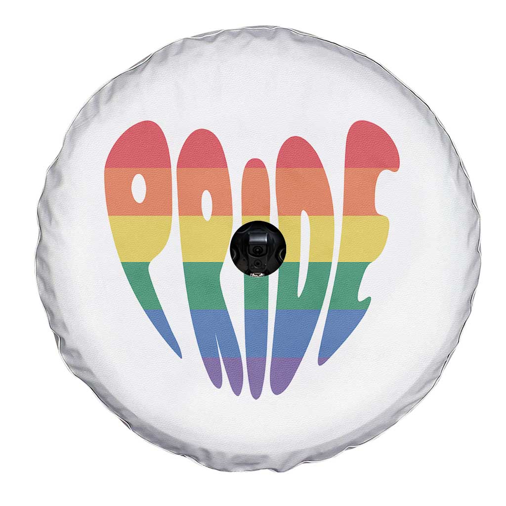 Rainbow Heart Pride Spare Tire Cover LGBTQ Support Graphic