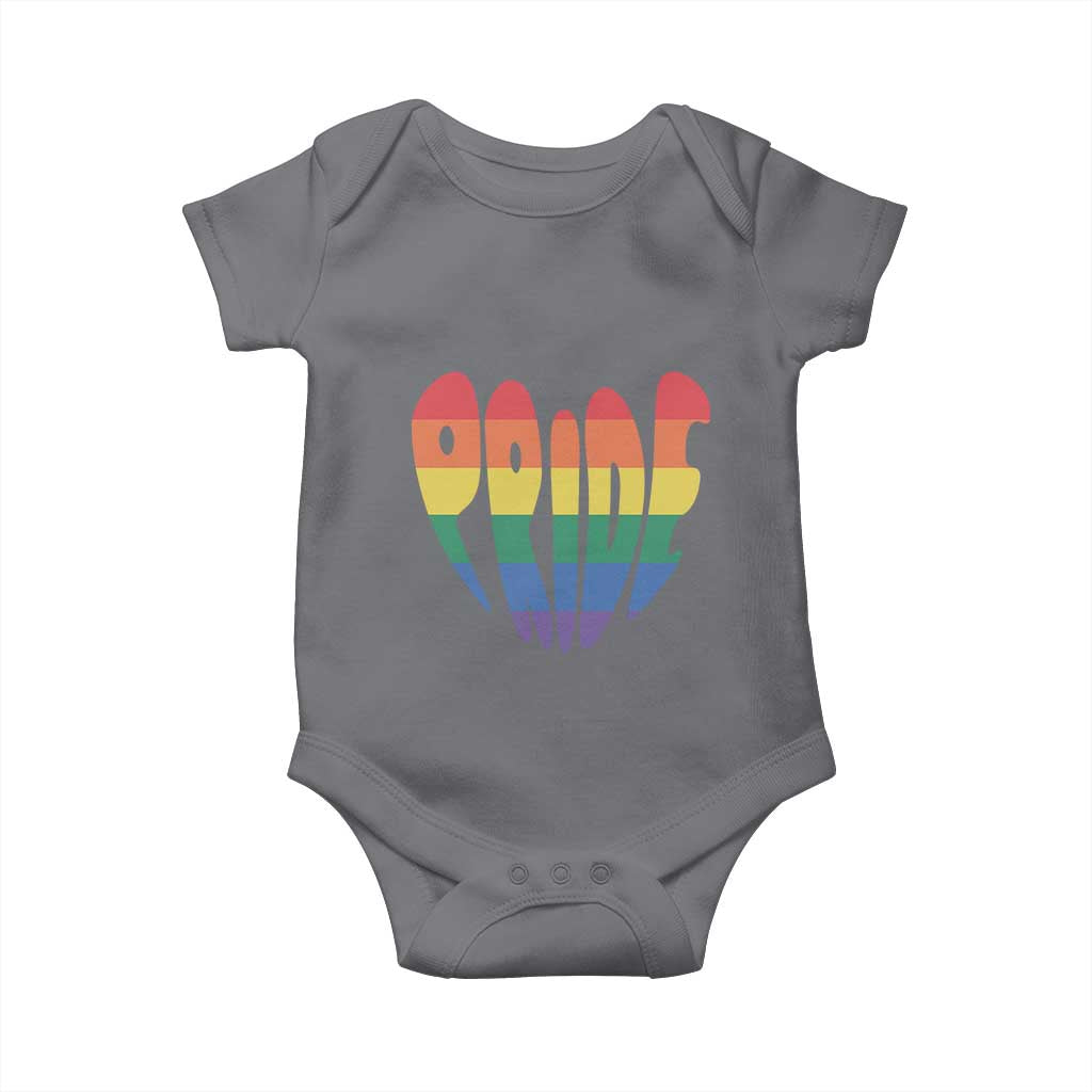 Rainbow Heart Pride Baby Onesie LGBTQ Support Graphic