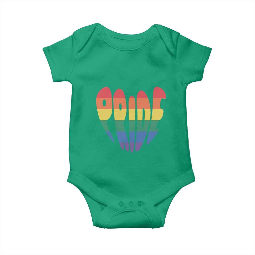 Rainbow Heart Pride Baby Onesie LGBTQ Support Graphic
