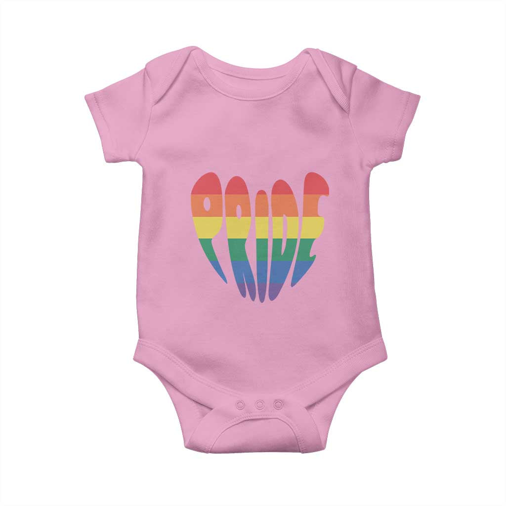 Rainbow Heart Pride Baby Onesie LGBTQ Support Graphic