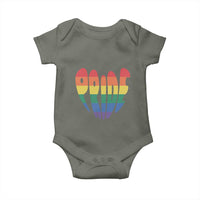 Rainbow Heart Pride Baby Onesie LGBTQ Support Graphic