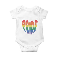 Rainbow Heart Pride Baby Onesie LGBTQ Support Graphic
