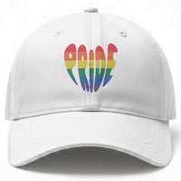 Rainbow Heart Pride Baseball Cap LGBTQ Support Graphic