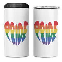 Rainbow Heart Pride 4 in 1 Can Cooler Tumbler LGBTQ Support Graphic