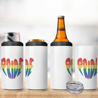Rainbow Heart Pride 4 in 1 Can Cooler Tumbler LGBTQ Support Graphic