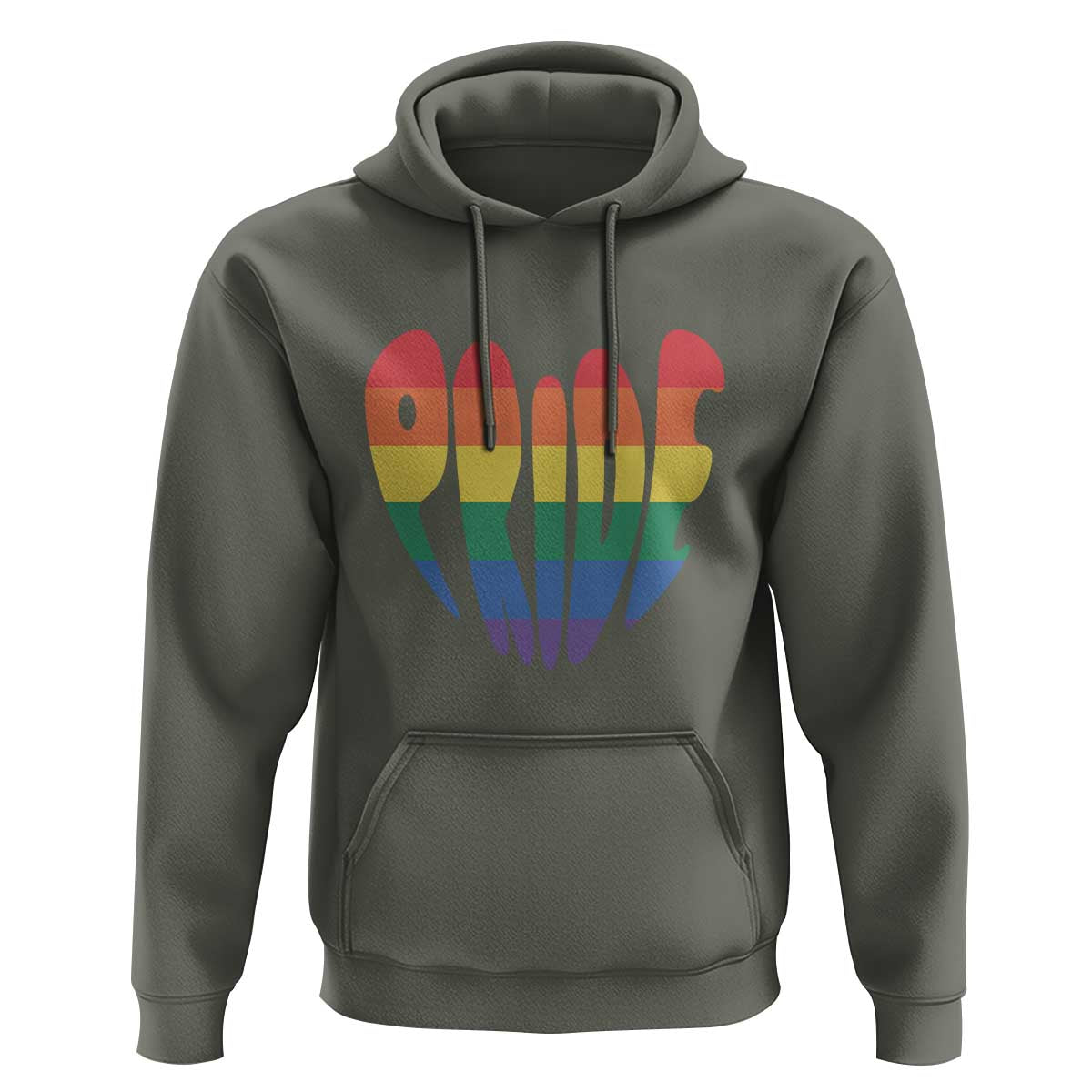 Rainbow Heart Pride Hoodie LGBTQ Support Graphic