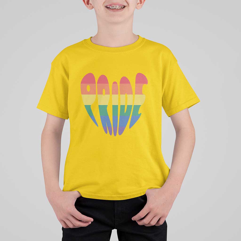 Rainbow Heart Pride T Shirt For Kid LGBTQ Support Graphic