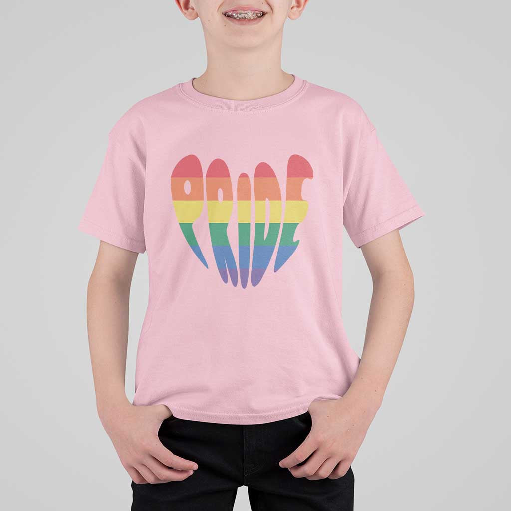 Rainbow Heart Pride T Shirt For Kid LGBTQ Support Graphic