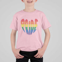 Rainbow Heart Pride T Shirt For Kid LGBTQ Support Graphic
