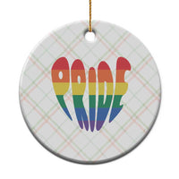 Rainbow Heart Pride Ceramic Ornament LGBTQ Support Graphic