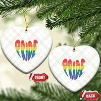Rainbow Heart Pride Ceramic Ornament LGBTQ Support Graphic