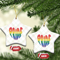 Rainbow Heart Pride Ceramic Ornament LGBTQ Support Graphic