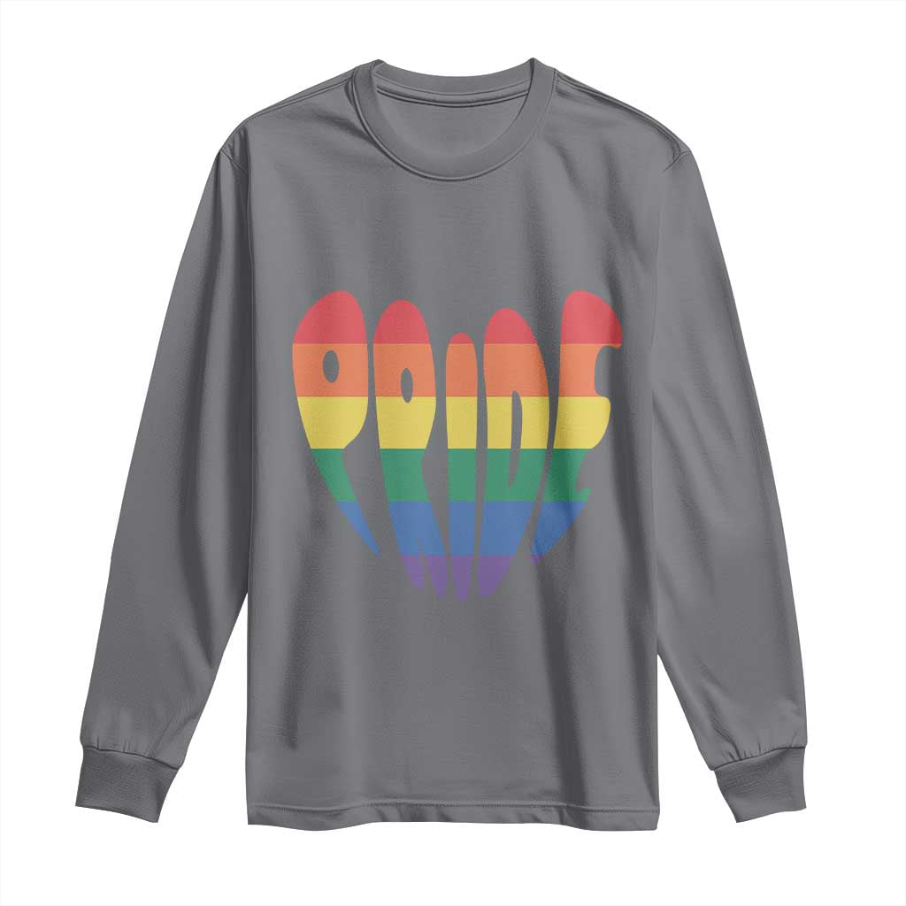 Rainbow Heart Pride Long Sleeve Shirt LGBTQ Support Graphic