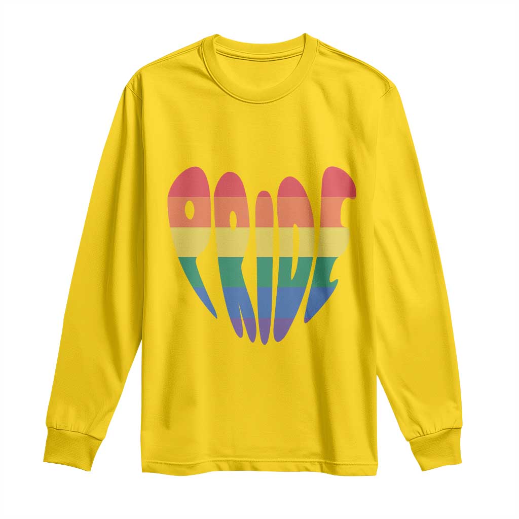 Rainbow Heart Pride Long Sleeve Shirt LGBTQ Support Graphic
