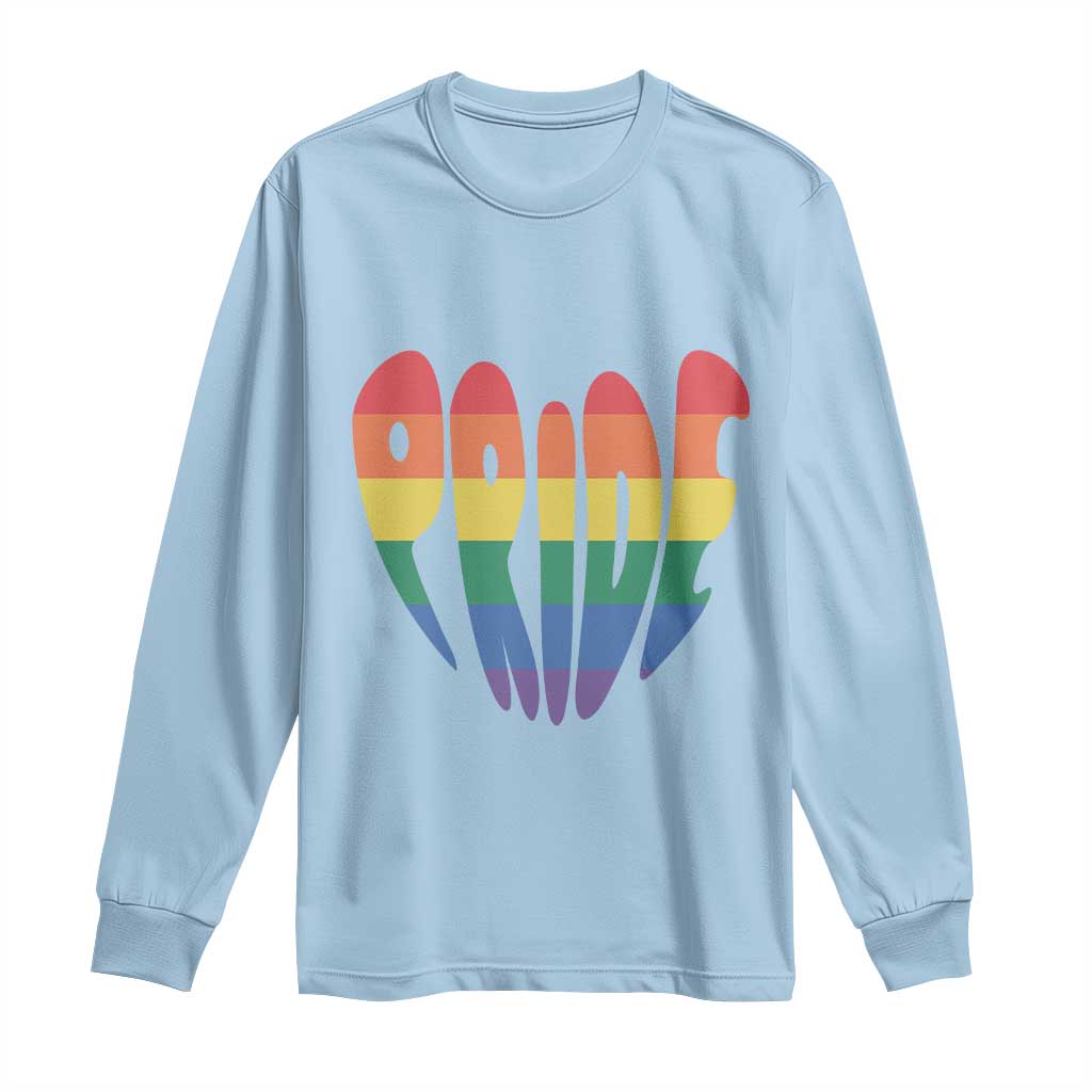 Rainbow Heart Pride Long Sleeve Shirt LGBTQ Support Graphic