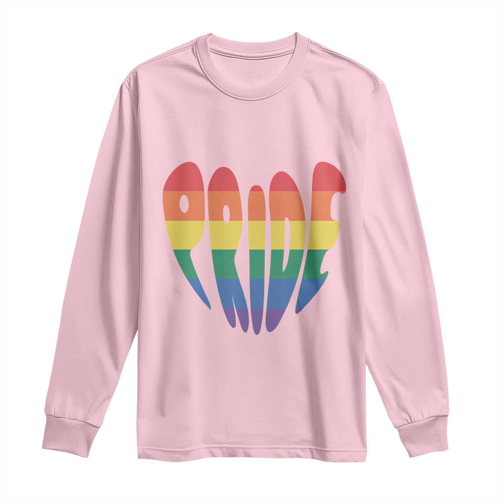 Rainbow Heart Pride Long Sleeve Shirt LGBTQ Support Graphic