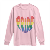 Rainbow Heart Pride Long Sleeve Shirt LGBTQ Support Graphic