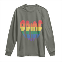 Rainbow Heart Pride Long Sleeve Shirt LGBTQ Support Graphic