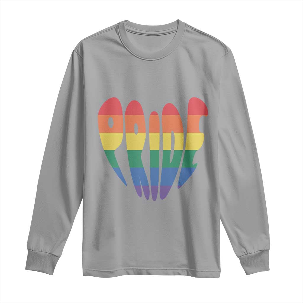 Rainbow Heart Pride Long Sleeve Shirt LGBTQ Support Graphic