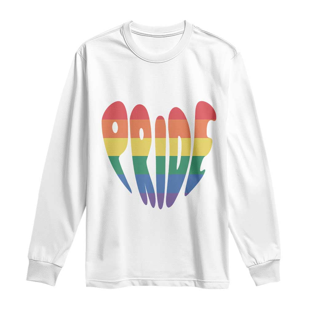 Rainbow Heart Pride Long Sleeve Shirt LGBTQ Support Graphic