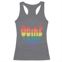 Rainbow Heart Pride Racerback Tank Top LGBTQ Support Graphic