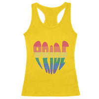 Rainbow Heart Pride Racerback Tank Top LGBTQ Support Graphic