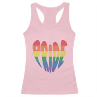 Rainbow Heart Pride Racerback Tank Top LGBTQ Support Graphic