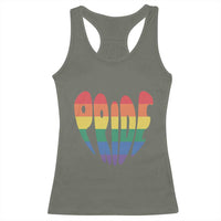 Rainbow Heart Pride Racerback Tank Top LGBTQ Support Graphic