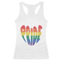 Rainbow Heart Pride Racerback Tank Top LGBTQ Support Graphic