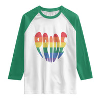 Rainbow Heart Pride Raglan Shirt LGBTQ Support Graphic