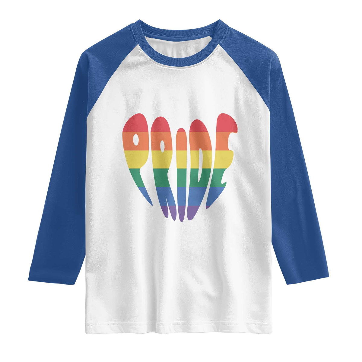 Rainbow Heart Pride Raglan Shirt LGBTQ Support Graphic
