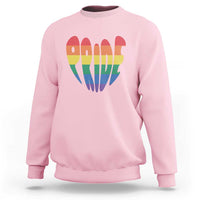 Rainbow Heart Pride Sweatshirt LGBTQ Support Graphic