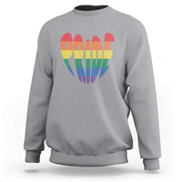 Rainbow Heart Pride Sweatshirt LGBTQ Support Graphic