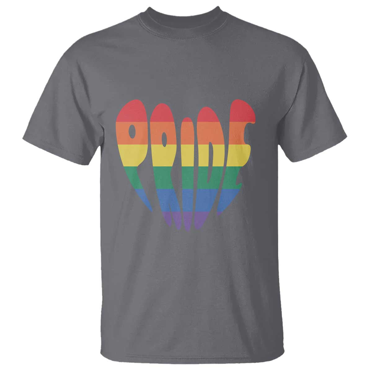 Rainbow Heart Pride T Shirt LGBTQ Support Graphic