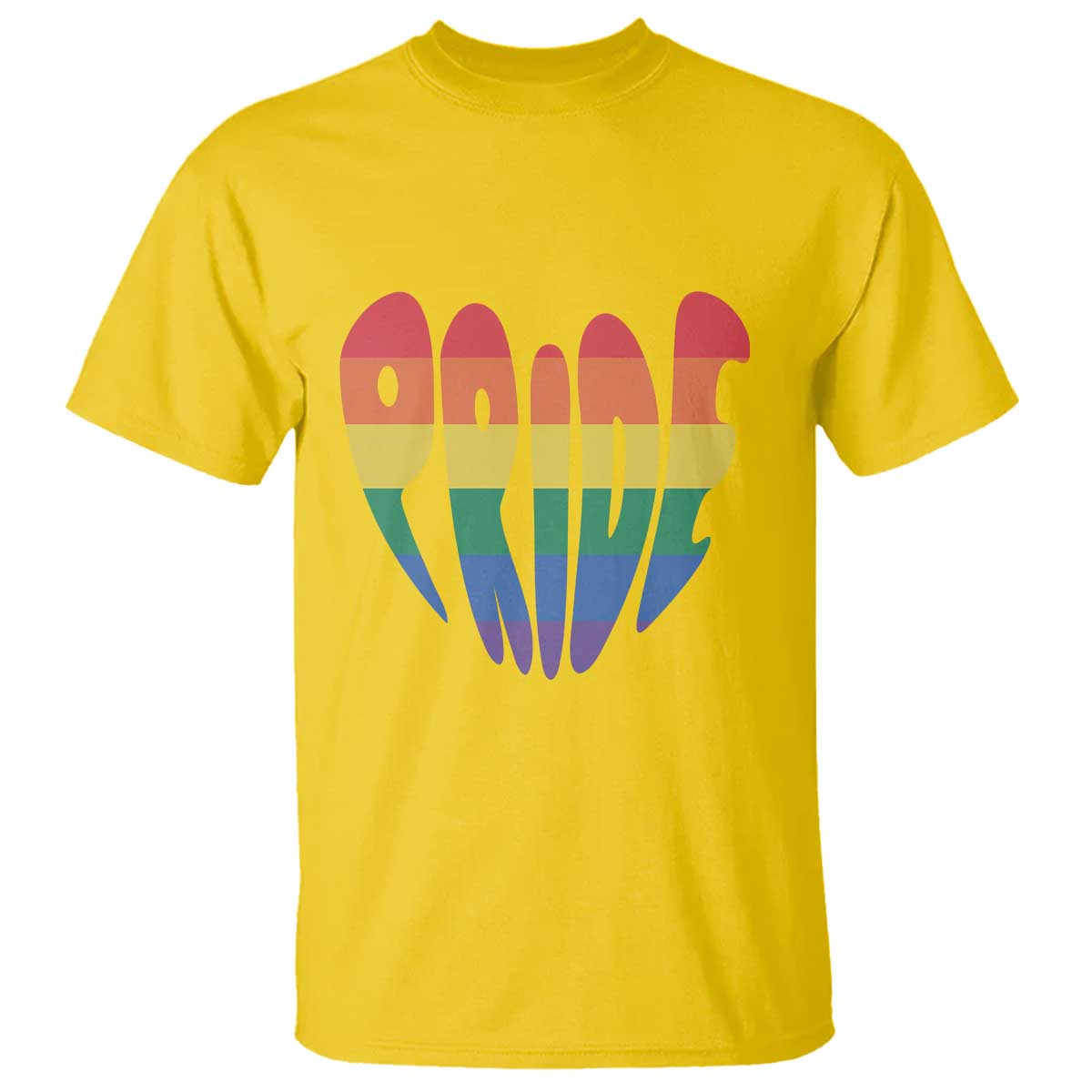 Rainbow Heart Pride T Shirt LGBTQ Support Graphic