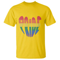 Rainbow Heart Pride T Shirt LGBTQ Support Graphic