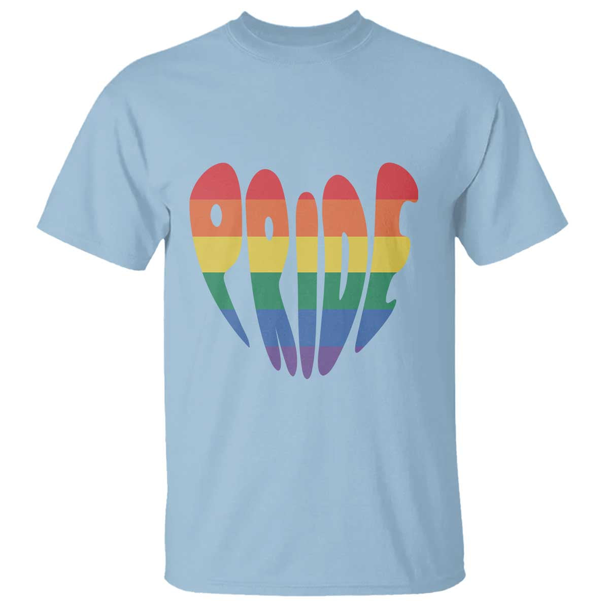 Rainbow Heart Pride T Shirt LGBTQ Support Graphic