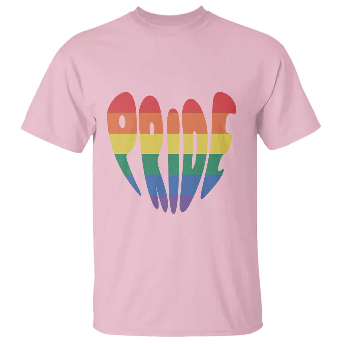 Rainbow Heart Pride T Shirt LGBTQ Support Graphic