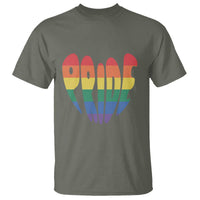 Rainbow Heart Pride T Shirt LGBTQ Support Graphic