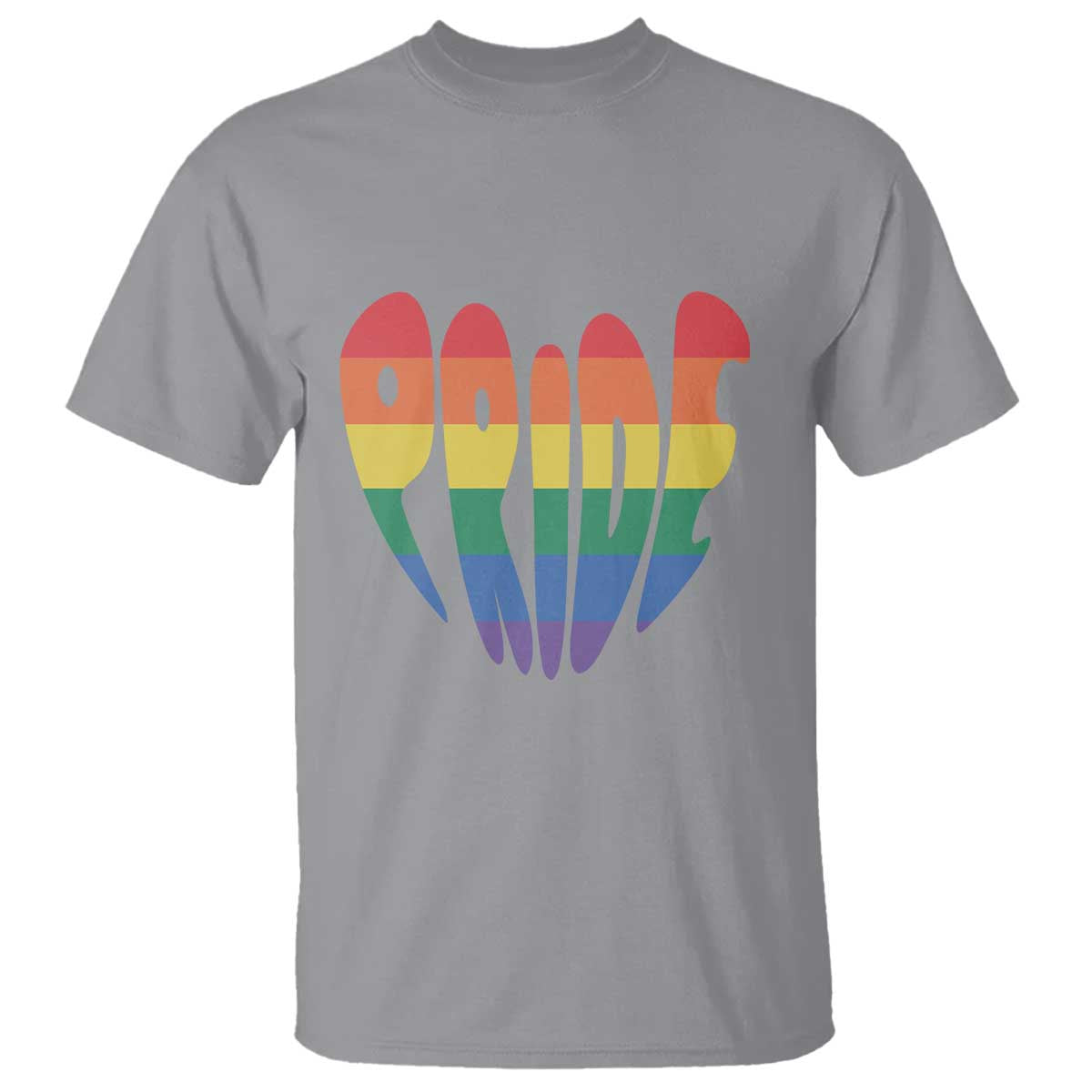 Rainbow Heart Pride T Shirt LGBTQ Support Graphic