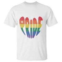 Rainbow Heart Pride T Shirt LGBTQ Support Graphic